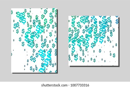 Dark Blue, Greenvector brochure for ui, ux design. Beautiful colored sample in A4 size. Pattern for ads, leaflets, labels of your business.