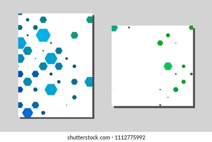 Dark Blue, Greenvector brochure for ui, ux design. Glitter abstract design concept with text box. Pattern for ads, leaflets, labels of your business.