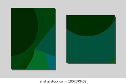 Dark Blue, Greenvector cover for Envelopes. Beautiful colored sample in A4 size. Pattern can be used as a template for calendars.