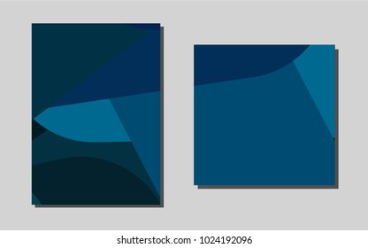 Dark Blue, Greenvector cover for Envelopes. Beautiful colored sample in A4 size. Completely new template for your brand book.