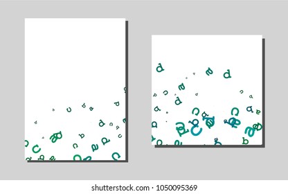 Dark Blue, Greenvector cover for Envelopes. Glitter abstract design concept with text box. Pattern for beautiful business cards, folders.