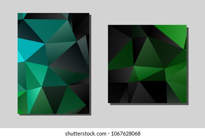 Dark Blue, Greenvector cover for Envelopes. Web interface on abstract background with colorful gradient. Pattern can be used as a template for calendars.