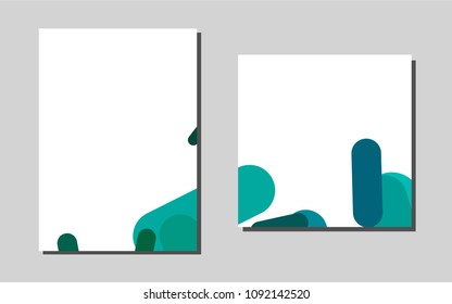 Dark Blue, Greenvector cover for Envelopes. Abstract booklet on colored background with gradient. Completely new template for your brand book.