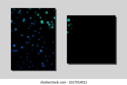 Dark Blue, Greenvector pattern for posters. Booklet with textbox on colorful abstract background. The pattern can be used for any ad, booklets.