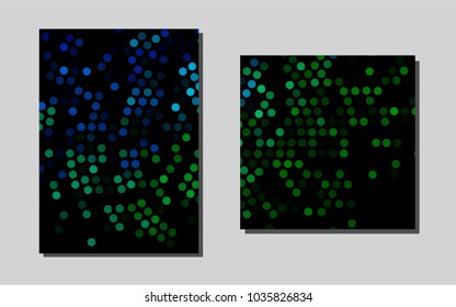 Dark Blue, Greenvector pattern for posters. Blurred decorative design in abstract style with textbox. Beautiful design for cover of notepads.