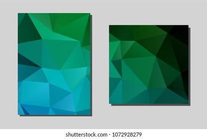 Dark Blue, Greenvector template for landing pages. Beautiful colored sample in A4 size. New design for a poster, banner of your website.