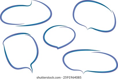 dark blue grey decorative doodle hand drawn art speech bubbles