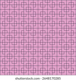 Padrão de grade azul escuro criado a partir de quadrados dentro de quadrados em um plano de fundo rosa