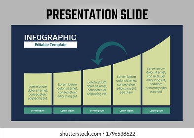 Dark Blue Growth Editable Infographic Slide for Reports and Presentations