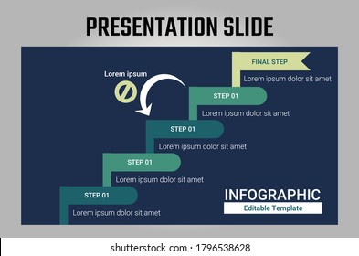 Dark Blue Growth Editable Infographic Slide for Reports and Presentations
