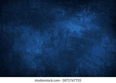 Fondo azul oscuro de fondo negro de fondo.Elegante fondo azul sólido oscuro con borde elegante y colores intensos con textura vintage débil y centro de luz con espacio en blanco.Ilustración vectorial