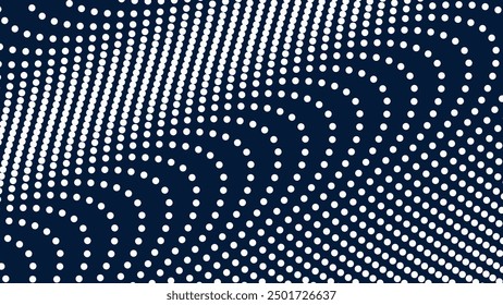 Dark blue halftone abstract background vector image