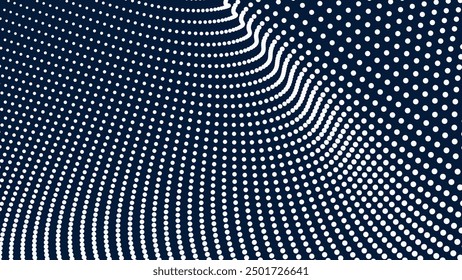 Dark blue halftone abstract background vector image