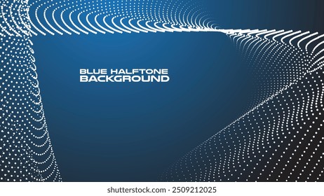 Dark blue halftone abstract background vector image for backdrop or presentation