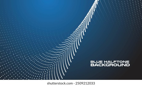 Dark blue halftone abstract background vector image for backdrop or presentation