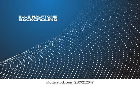 Dark blue halftone abstract background vector image for backdrop or presentation