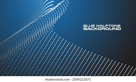 Dark blue halftone abstract background vector image for backdrop or presentation