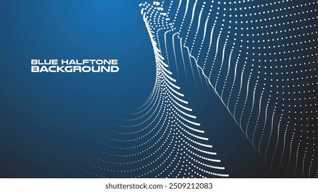 Imagen de Vector de fondo abstracto de semitono azul oscuro para fondo o presentación