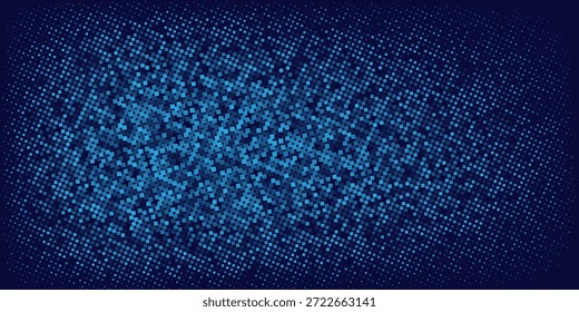Dark Blue Halftone Dots Abstract Background with Diagonal Gradient Pattern, Modern Digital Texture for Technology, Futuristic Design, Presentation, Banner and Wallpaper