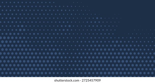 Textura de gradiente de patrón de color de puntos de semitono azul oscuro con tecnología de fondo digital. Cómics de arte pop de puntos