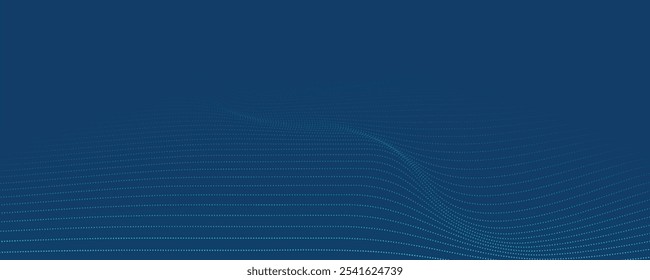 Dark blue halftone dotted abstract background, big data pattern, technology or futuristic visualization, waveform dot texture, music backdrop.