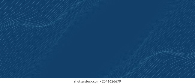 Dark blue halftone dotted abstract background, big data pattern, technology or futuristic visualization, waveform dot texture, music backdrop.