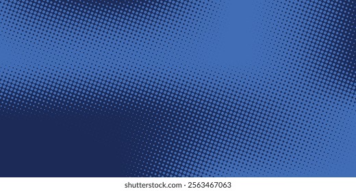 Dark blue halftone dotted abstract background, big data pattern, technology or futuristic visualization, waveform dot texture, music backdrop.