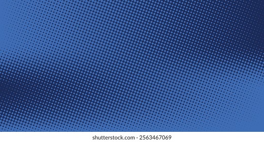 Dark blue halftone dotted abstract background, big data pattern, technology or futuristic visualization, waveform dot texture, music backdrop.