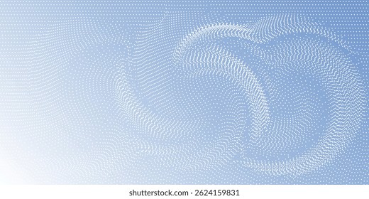 Dark blue halftone dotted abstract background, big data pattern, technology or futuristic visualization, waveform dot texture, music backdrop. ,Beautiful movement with glowing blurred particles.