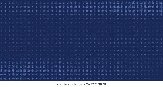 Fondo abstracto punteado de semitono azul oscuro, patrón de big data, tecnología o visualización futurista, textura de punto de forma de onda, fondo de música.