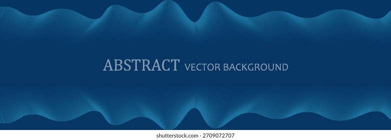 Dark blue halftone dotted abstract background, big data pattern, technology or futuristic visualization, waveform dot texture, music backdrop. ,Beautiful movement with glowing blurred particles.
