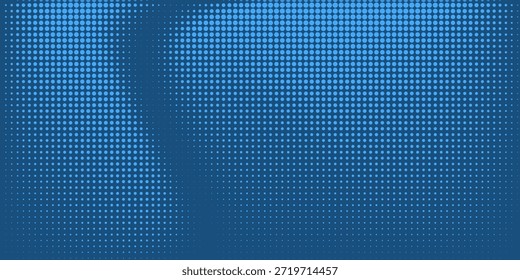 Dark blue halftone dotted abstract background, big data pattern, technology or futuristic visualization, waveform dot texture, music backdrop. ,Beautiful movement with glowing blurred particles.