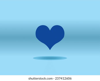Dark Blue Heart For Congratulation. Vector Illustration.