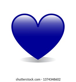Dark Blue Heart Isolated Emoji Vector