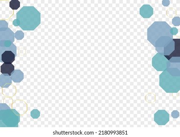 Dark Blue Hexagon Background Transparent Vector. Geometric Techno Wallpaper. Concept Backdrop. Gray Polygon Data. Honeycomb Texture.