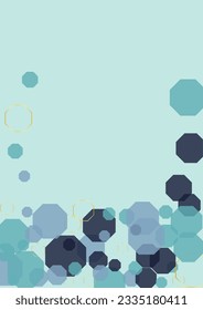 Dark Blue Hexagon Background Blue Vector. Cell Data Backdrop. Formula Template. Turquoise Honeycomb Evolution. Atom Texture.