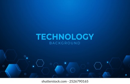 Dark Blue hexagon digital hi-tech background.abstract shape shiny hexagonal frame design concept