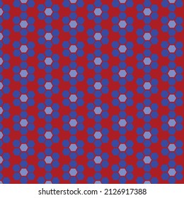 dark blue hexagon pattern on red background