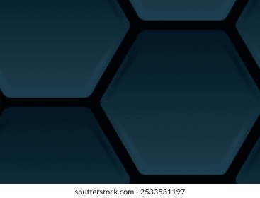 Dunkelblaue Sechsecke abstrakte Technologie geometrischen Hintergrund. Corporate-Vektordesign