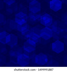 Dark blue hexagons. Modern colorful background. Art design for your design project. Vector illustration EPS10.