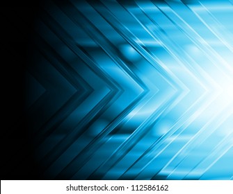 Dark blue hi-tech background. Bright arrow. Eps 10 vector illustration