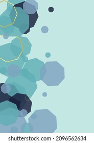 Dark Blue Honeycomb Background Blue Vector. Line Biology Design. Education Template. Gold Polygon Evolution. Atom Background.