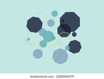 Dark Blue Honeycomb Background Blue Vector. Geometric Formula Backdrop. Innovation Texture. Blue-Gray Hexagon Futuristic. Line Wallpaper.