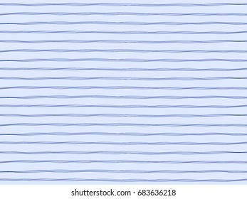 Dark blue horizontal lines on white background, wavy stripes minimal seamless pattern. Backdrop, wallpaper with bent curves, textile or fabric with curved lines.