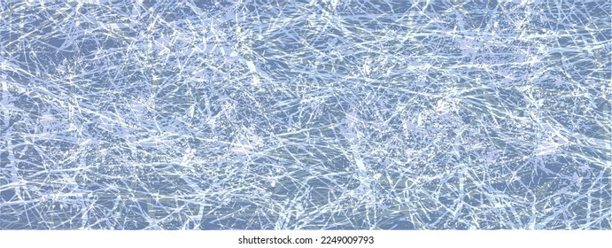 Dark blue ice texture. Use as background. Cracks, cobwebs, hay, threads. Internet. Vector illustration. Base, template, substrate for any decor, text, logo. Eps10