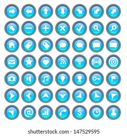 Dark blue icon set