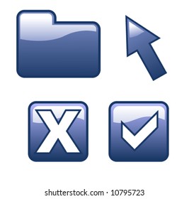 Dark blue icons
