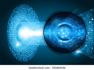Dark blue illustration of technology internet network computer background with binary number, style background. infographics. Information. motion blur. pixel. Binary digit. number. vector. eye