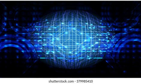 dark blue illustration of technology internet network computer background with binary number, style background.