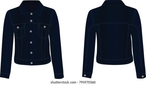 Dark Blue Jacket. Vector Illustration